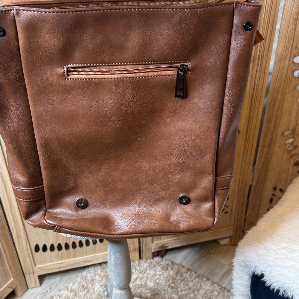 Tan Leather Backpack - Picture 3 of 11